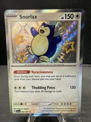 Snorlax 202/091 SV: Paldean Fates Holo Shiny Rare Pokémon Near Mint