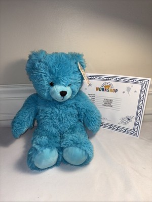 Build A Bear Online Exclusive Fluffy Blue Bear Plush Stuffed Animal Retired 2021