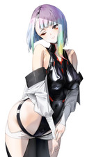 Anime girls lucy cyberpunk edgerunners 2013 sunset sea Custom Gaming Mat Desk