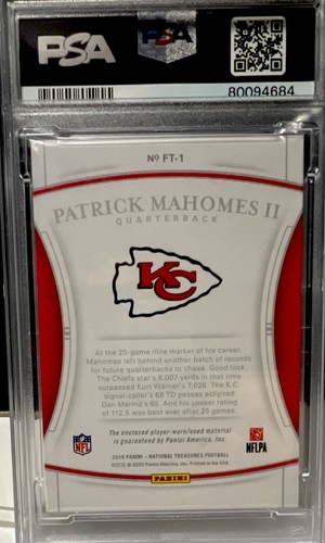 Panini National Treasures Patrick Mahomes Franchise Treasures #FT-1 /99 PSA 9 - Picture 2 of 2