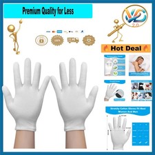 Cotton Gloves 4 Pairs Breathable Moisturizing for Dry Eczema Skin Women Men