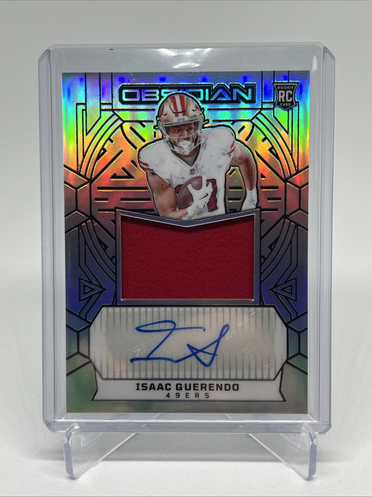 Isaac Guerendo Panini Obsidian Rookie Jumbo Jersey Autographs #RJJIGO Silver