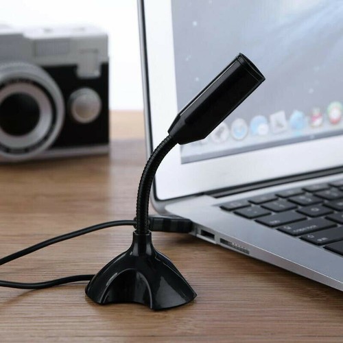Black USB Mini Desktop Speech Microphone Stand for PC Laptop Computer Notebook F - Photo 12/13