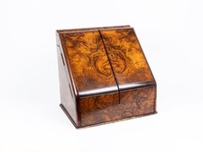Victorian Burr Walnut Stationery Bureau – Chapman Bros, Banbury – Circa 1880