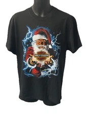 Harley Davidson Men's Christmas Magic Short Sleeve T-Shirt Black 3002812-CBLK