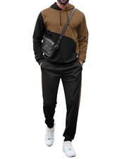 Men Casual Sweatshirt Outfits 2 Piece Long Sleeve Hoodie Tracksuit Set Fashio...