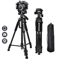 Adjustable Aluminium Phone/Camera Tripod 140cm Compact Lightweight Stand