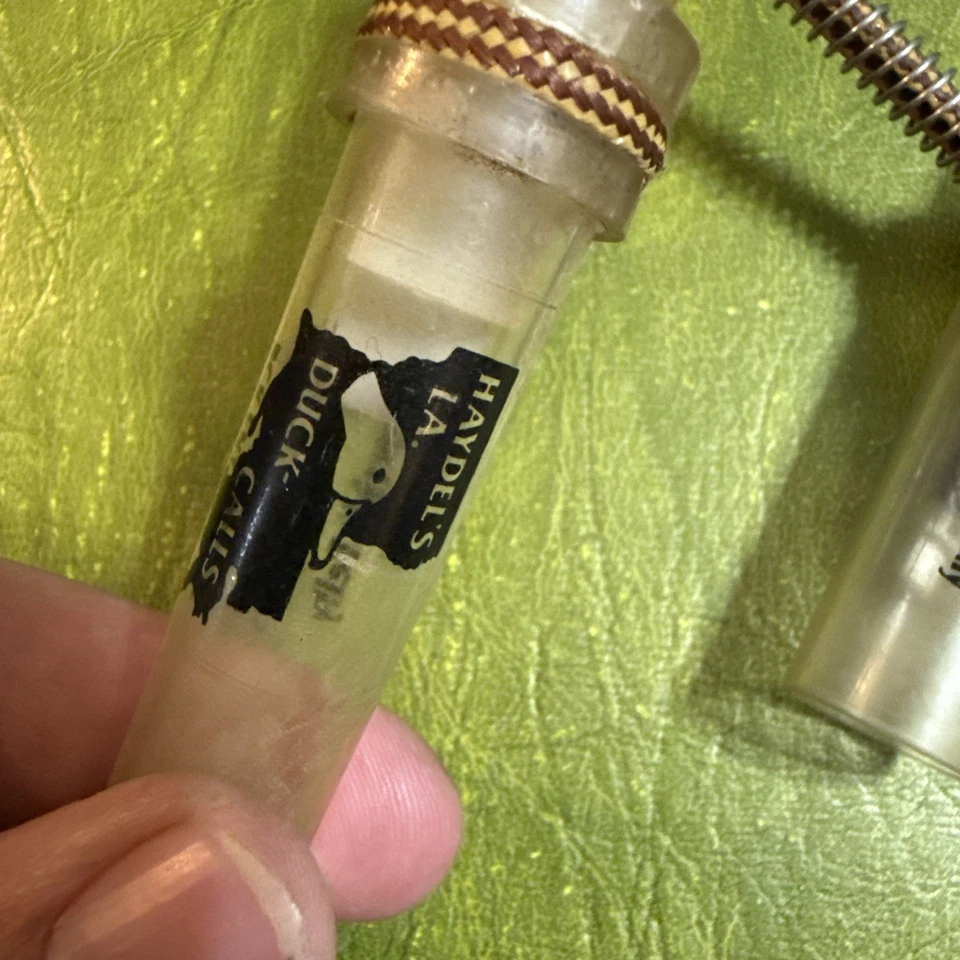 2 Vintage Speckle Belly Goose Calls Haydel's Louisiana S-81 & XLS-83 + Lanyard - Image 2 of 4