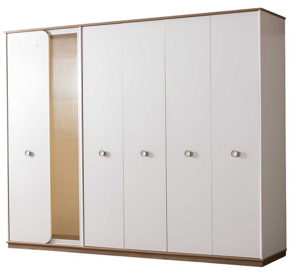Kleiderschrank Stil Modern Farbe Weiß Neu Glas GeräUmig KleiderbüGel-image