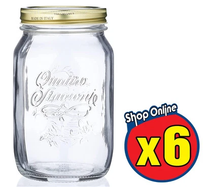 BORMIOLI ROCCO 6 BARATTOLI 1000 CC QUATTRO STAGIONI BORMIOLI VASO PER CONSERVE CON TAPPI 86 MM