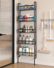 Behind Door Bathroom Shelf Narrow 5-Tier Spac...