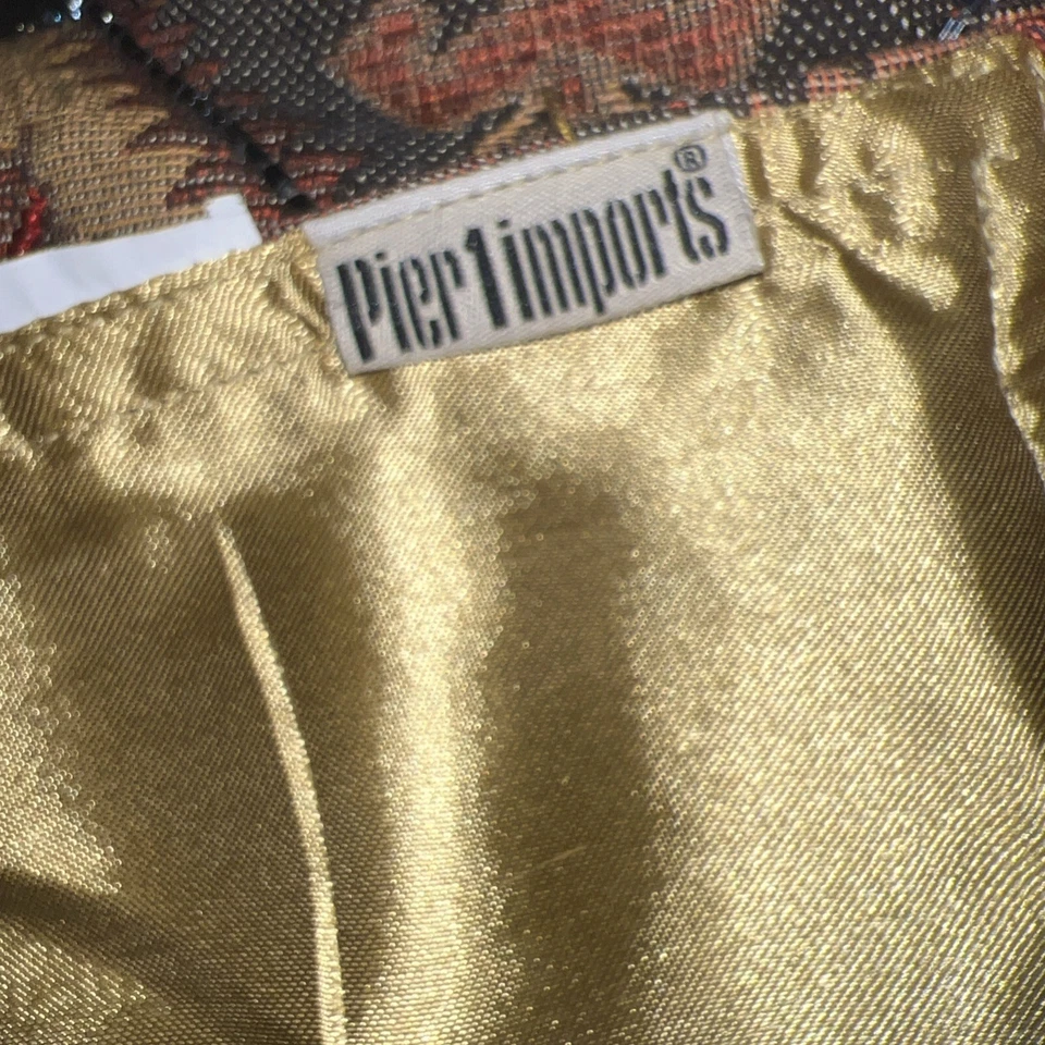 Tapiz vintage Pier One con cuentas patrón de diamantes 50"X60" Boho (D2) Foto 4 de 4