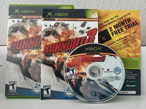 New ListingBurnout 3: Takedown (Microsoft Xbox, 2004), Tested & Working, CIB With Inserts