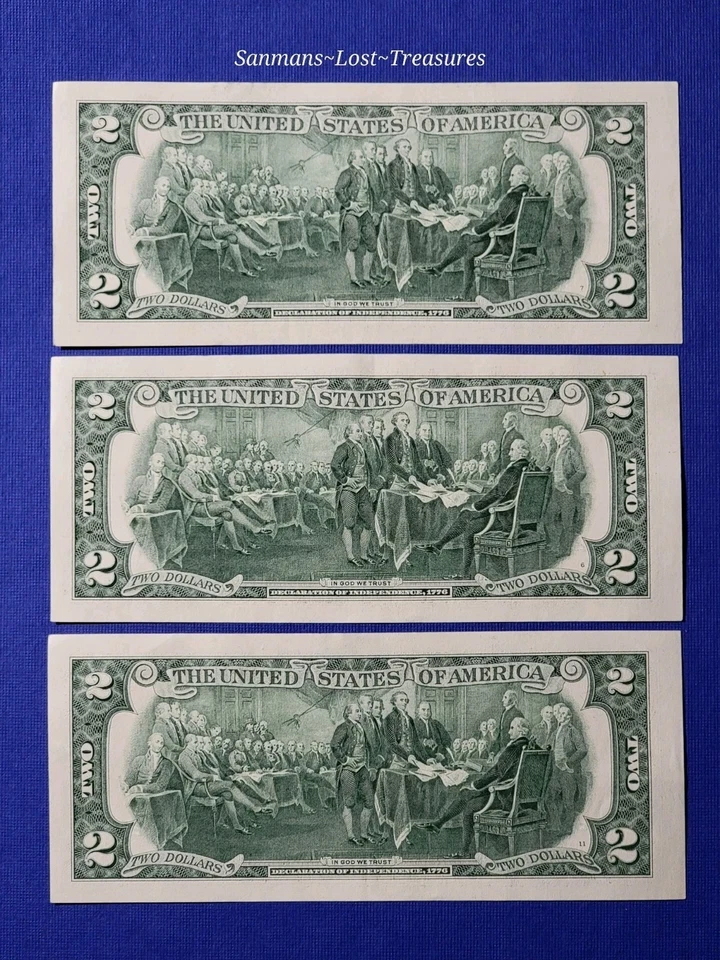 (3) 2017-A $2 TWO DOLLAR  FEDERAL RESERVE NOTES NON - SEQUENTIAL SAME RUN CH UNC - Image 2 of 2