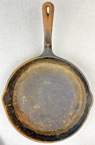 Wagner’s 1891 Cast Iron Skillet 10.5” USA Double Pour/Spouts Flat Bottom