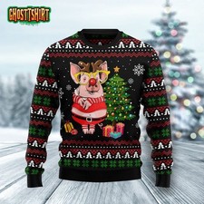 Pig Gorgeous Reindeer Ugly Christmas Sweater