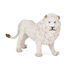 Realistic White Lion Figurine Toy, Wild Life Collection, Kids Ages 3