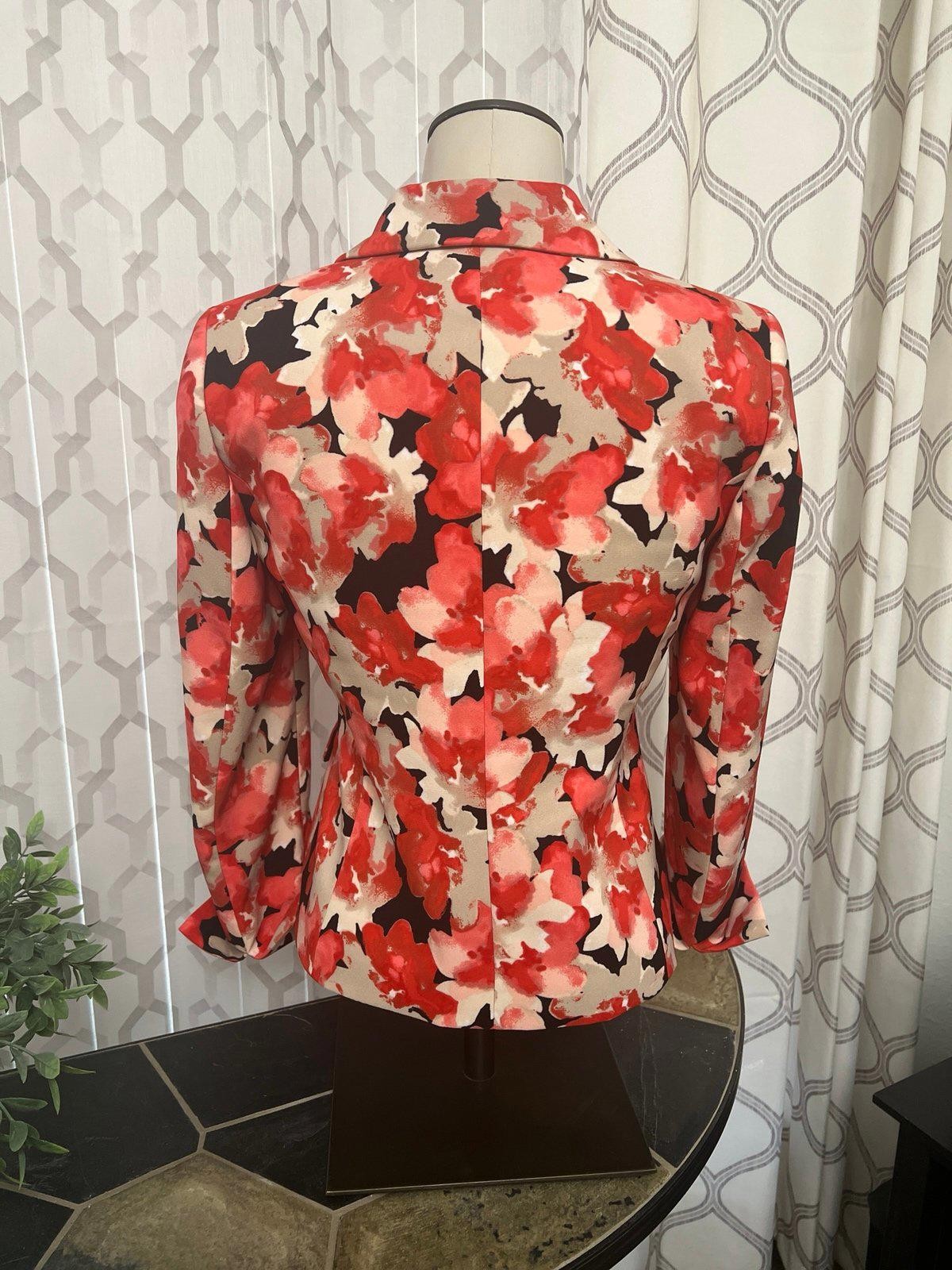 Le Suit Floral Blazer Petite Size 2P
