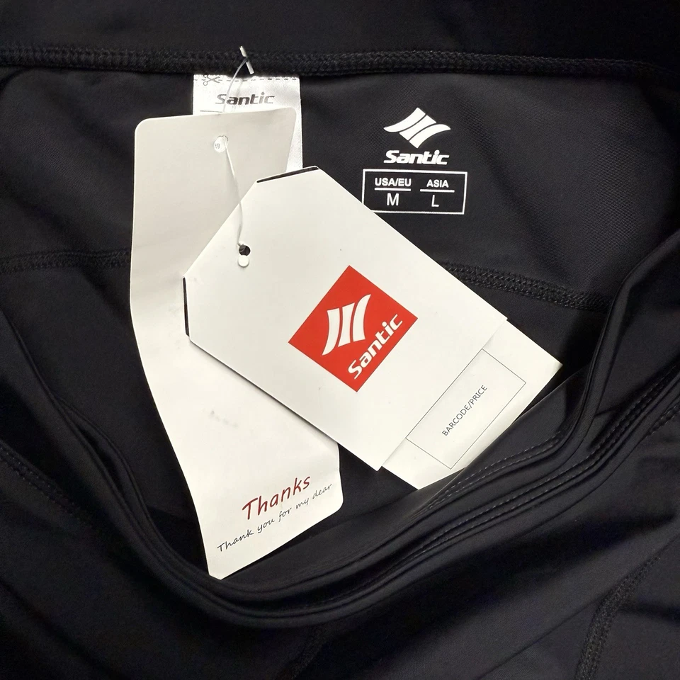 NWT Santic Cycling Padded Shorts Womens Medium Black/Gray Breathable - Image 4 of 4