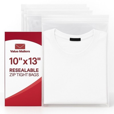 200 10x13 Clear Plastic Zipper Poly Locking Reclosable Bags 2 MiL