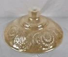 Antique Glass Torchiere Lamp Shade Only 14.5" Dia Iridescent Milk Glass Flowers