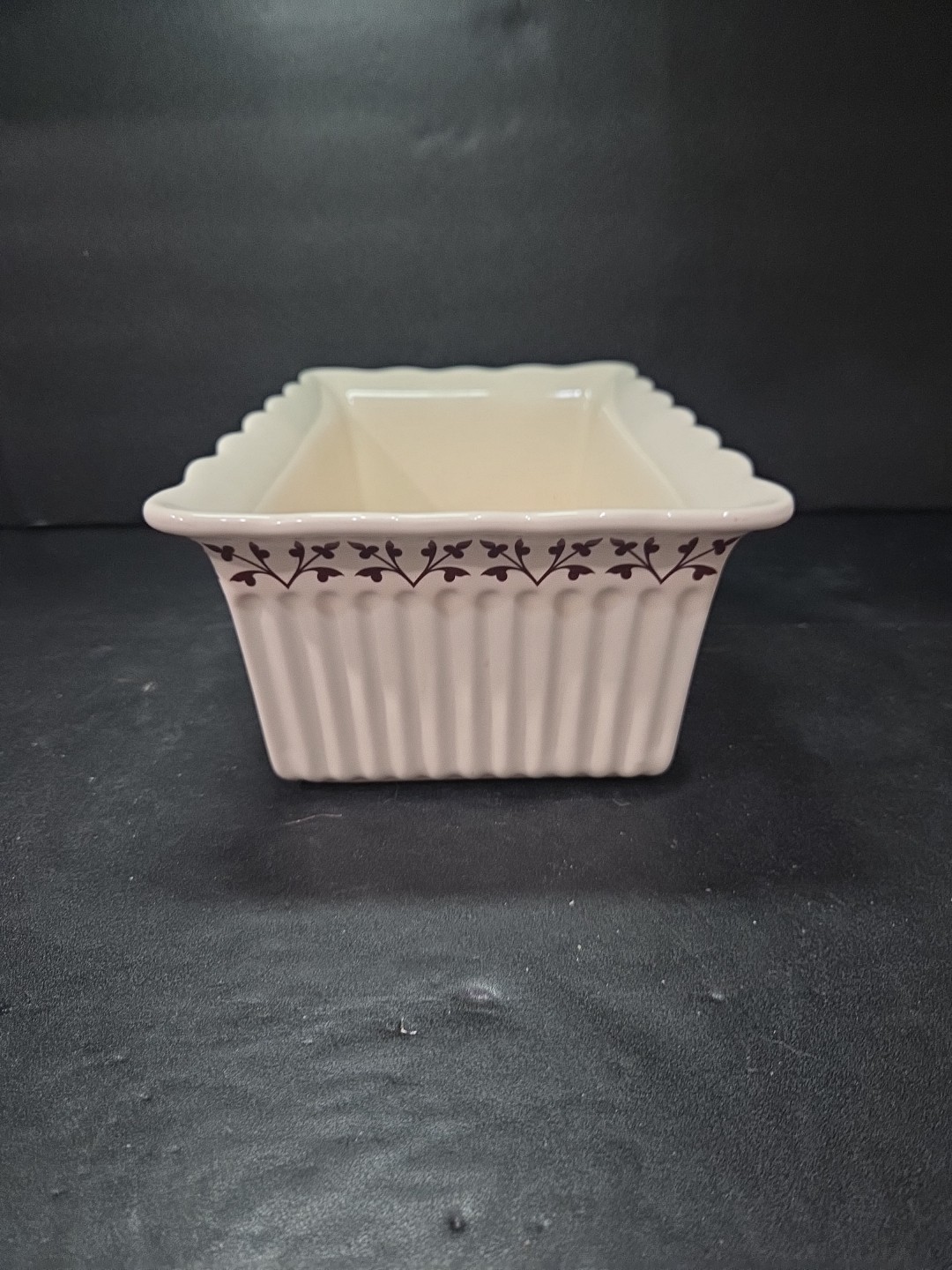 Paula Deen Fall Harvest Stoneware Loaf Casserole Dish, 9x5 Scalloped Dish Ribbed