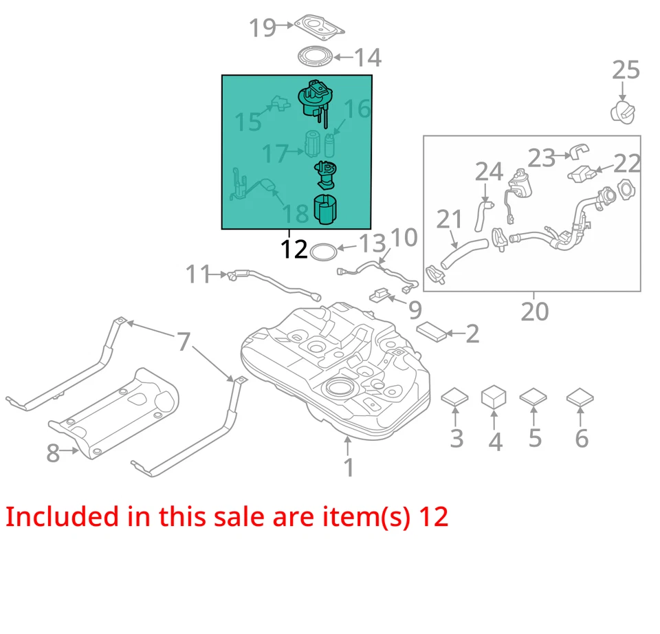 Bomba de combustible usada se adapta a: Hyundai Sonata 2018 conjunto de bomba montado en tanque 1,6 L turbo U Foto 3 de 4