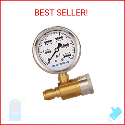 #ad Measureman 2 1 2quot; Pressure Washer Pressure Gauge Kit 3 8 Inch Quick Connect 0 50 $29.84