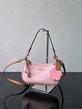 COACH classic pink leather shoulder bag with convertible shoulder strap