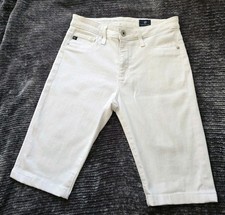Adriano Goldschmied Women's 25R Shorts White The Farrah Skinny Ankle Denim Short