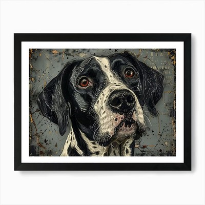 English Pointer Fine Art Portrait 2 Framed Wall Art Poster Canvas Print Picture
