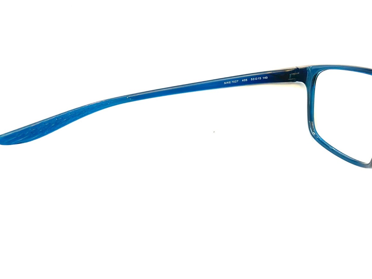 NIKE 7027 405 BLUE MIDNIGHT EYEGLASSES SUNGLASSES FRAMES 53-15-140 Nike Eyeglasses Frames 7027 405 Shiny Blue Midnight  main image 2