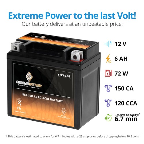 YTZ7S Battery for Honda TRX450R, CRF250L, TRX250X, CRF250X 06-13 ATV/Motorbike - Picture 3 of 7