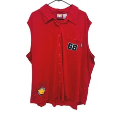 Disney Winnie the Pooh Red Button Down Shirt 26W/28W Cartoon Nostalgia Y2K