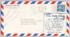 Los Angeles, CA, American Airlines Via Air Mail cachet cover, 1959