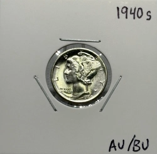 1940 S Mercury Dime, 90% Silver, AU/BU, Very Nice Luster, Low Mintage! 🔥