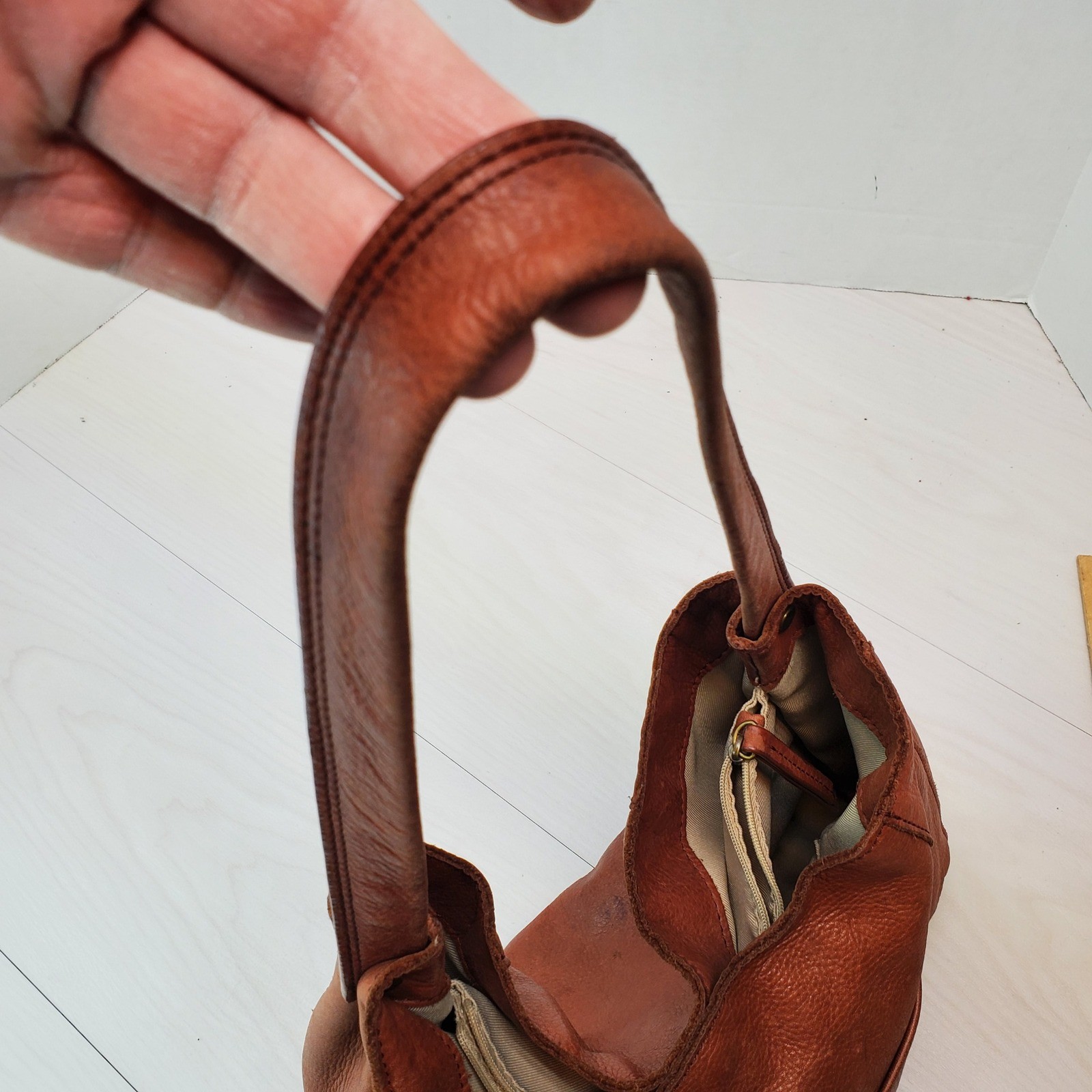 American Leather Co Brown Genuine Leather Shoulder Bag Hobo Style