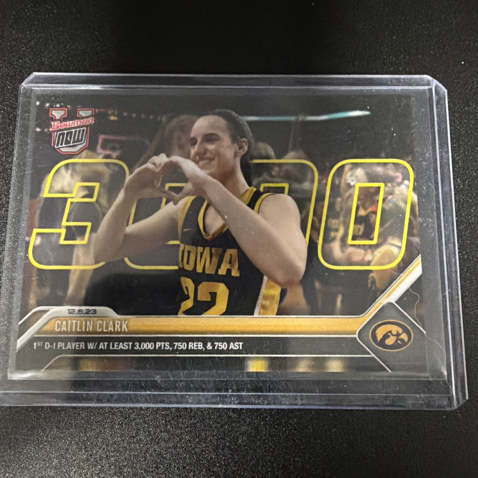 2023/24 Topps Now BOWMAN U #15 CAITLIN CLARK IOWA HAWKEYES 3000 POINTS