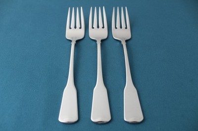 Oneida SANDHURST Salad Forks (Set of 3) Glossy Stainless CUBE 6 1/2''