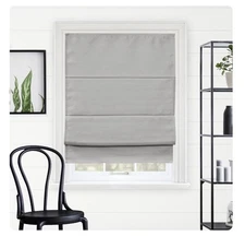 MISSING HARDWARE CHICOLOGY Roman Shades for Windows 31”x64” Del Mar Pearl Gray