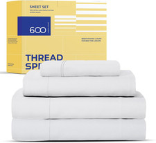 Luxury 600 Thread Count Twin XL Bedding Set - 4 Piece Silver Sheets