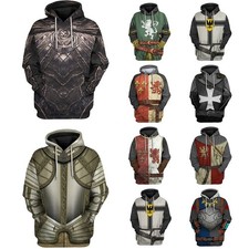 Medieval Knight Hoodie Pullover For Men And Women With Vibrant 3d Printing