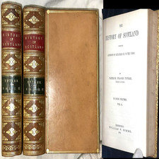 1864 HISTORY of SCOTLAND P. TYTLER LEATHER 4VL SET QUEEN KING WAR POLITICS ENGLA