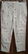 Talbot's Relaxed Chino White Below Waist Relaxed Leg Ankle Length Misses 6P NWT