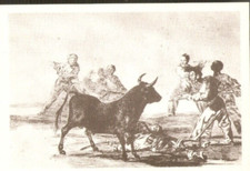 GOYA  carte postale PEINTRE   La TAUROMACHIE   taureau