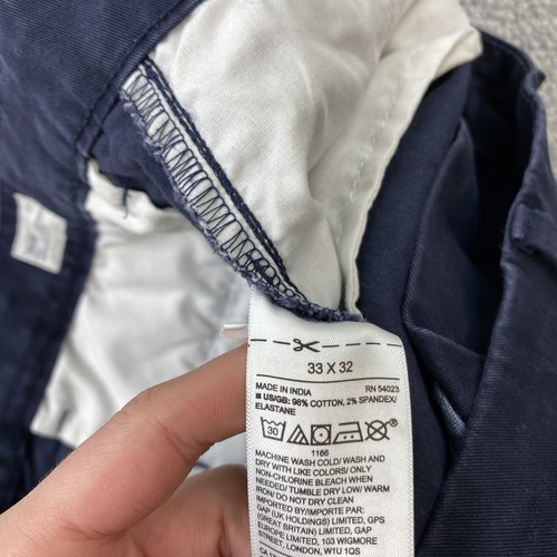 Gap Straight Pants Men's 33x32 Navy Stretch Chino Casual Comfortable - Picture 8 of 11