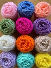 Scrap Yarn Granny Square Plastic Canvas Scrap Afghan Stash 12 Mini Cakes