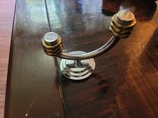 Gatco Chrome Brass Double Robe Hook   Wall Mount Towel Holder   Modern Design