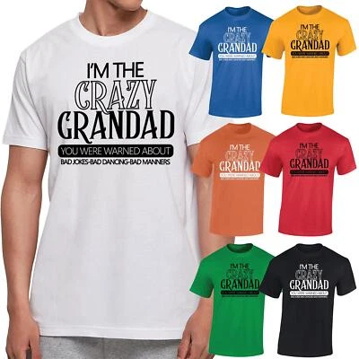 COOLSTUFF86 Im The Crazy Grandad Funny Birthday present Party T Shirt Fathers Day Gift Tee