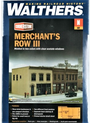 N Scale Walthers Cornerstone 933-3851 Merchant's Row III Building Kit